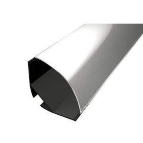   Nagy méretű alumínium sarok LED profil, fekete, íves opál burával 2m