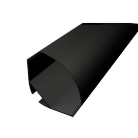   Nagy méretű alumínium sarok LED profil, fekete íves opál burával 2m - fekete