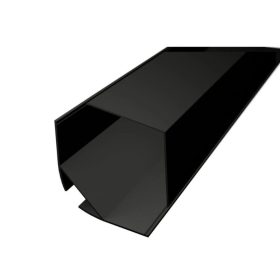   Nagy méretű fekete alumínium sarok LED profil, eloxált, szögletes fekete opál burával 2m