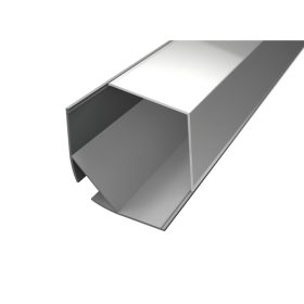   Nagy méretű alumínium sarok LED profil, eloxált, szögletes opál burával 2m