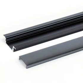   Beépíthető alumínium LED profil LED szalaghoz fekete, fekete burával 2m