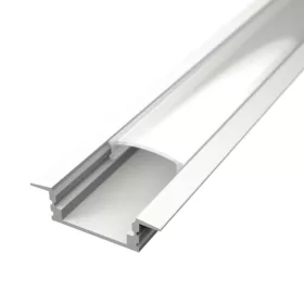 Beépíthető alumínium LED profil LED szalaghoz fehér, opál burával 2m