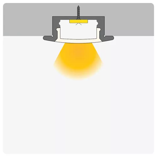 Beépíthető alumínium LED profil LED szalaghoz fehér, opál burával 2m
