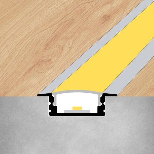 Beépíthető alumínium LED profil LED szalaghoz fehér, opál burával 2m