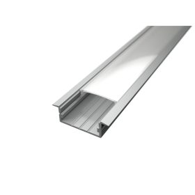   Süllyeszthető LED profil LED világításhoz, eloxált alumínium, opál bura 2m