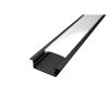 Süllyeszthető LED profil LED világításhoz, fekete eloxált alumínium, opál bura 2m