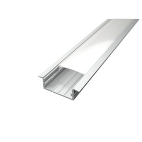 Süllyeszthető LED profil LED világításhoz, eloxált alumínium, opál bura 2m