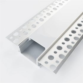 2 méteres glettelhető, süllyeszthető alumínium LED profil falba és mennyezetbe építéshez, rejtett világításhoz.