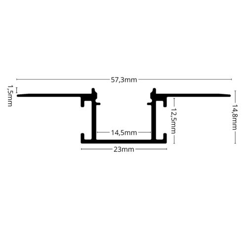 Gipszkarton LED Profil (Glettelhető) R9 2 méter