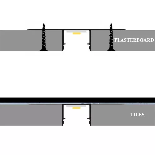 Eloxált ezüst alumínium LED profil kifejezetten hidegburkolathoz és csempékhez opál burával, 17x13mm