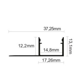   Hidegburkolat alumínium LED profil opál fedővel R13 ezüst szín