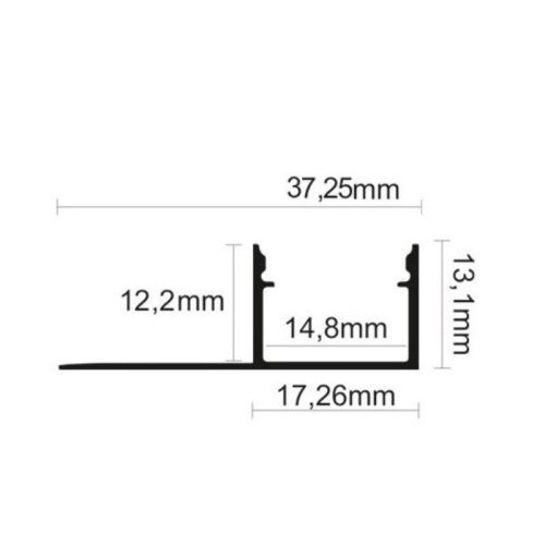 Hidegburkolat alumínium LED profil opál fedővel R13 ezüst szín