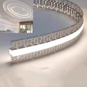 Hajlítható alumínium LED profil perforált szélekkel gipszkartonba gletteléshez (Trimless)