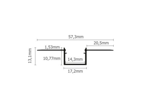Hajlítható alumínium LED profil perforált szélekkel gipszkartonba gletteléshez (Trimless)
