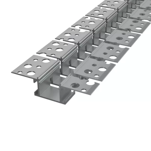 Hajlítható alumínium LED profil perforált szélekkel gipszkartonba gletteléshez (Trimless)