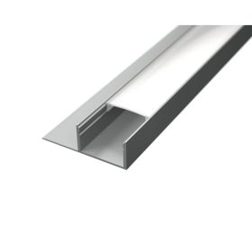 Széles alumínium LED profil csempe és járólap burkolatba, opál fedővel (2 méter)