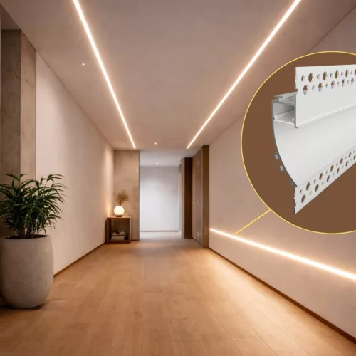 Keret nélküli süllyesztett LED világítás falba és mennyezetbe építve, fehér színű