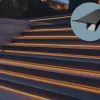 STAIRS alumínium LED profil lépcsőélre szerelve, lefelé irányuló biztonsági fénnyel, fekete szín