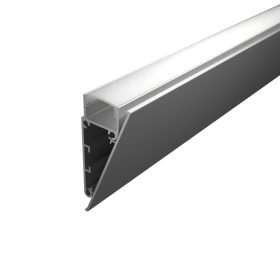 Eloxált ezüst, oldalfali díszléc LED profil indirekt világításhoz