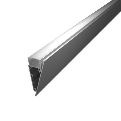 Eloxált ezüst, oldalfali díszléc LED profil indirekt világításhoz