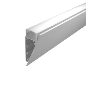 Eloxált ezüst, oldalfali díszléc LED profil indirekt világításhoz