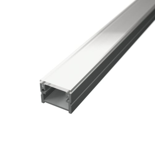 Burkolatváltó LED profil lépésálló opál fedővel, eloxált alumínium (16x12.7mm) F6