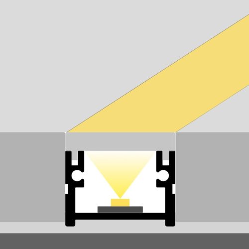 Burkolatváltó LED profil lépésálló opál fedővel, eloxált alumínium (16x12.7mm) F6