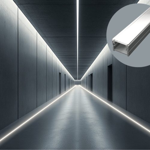 Burkolatváltó LED profil lépésálló opál fedővel, eloxált alumínium (16x12.7mm) F6