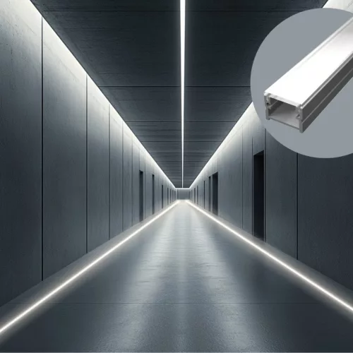 Burkolatváltó LED profil lépésálló opál fedővel, eloxált alumínium (16x12.7mm) F6