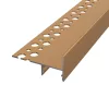 TILE-EDGE lépcsőprofil beépítési rajza: a rögzítőszár a csemperagasztóban, a LED lefelé világít, bronz színben