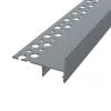 TILE-EDGE lépcsőprofil beépítési rajza: a rögzítőszár a csemperagasztóban, a LED lefelé világít, szürke színben
