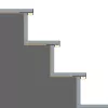TILE-EDGE lépcsőprofil beépítési rajza: a rögzítőszár a csemperagasztóban, a LED lefelé világít