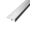 TILE-EDGE lépcsőprofil beépítési rajza: a rögzítőszár a csemperagasztóban, a LED lefelé világít