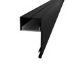 Fekete DECO LINE karnistakaró LED profil mennyezetre szerelve, opál fedéllel, modern loft stílusú függönyvilágításhoz.