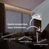 Fekete DECO LINE karnistakaró LED profil mennyezetre szerelve, opál fedéllel, modern loft stílusú függönyvilágításhoz.