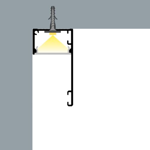 DECO LINE Karnistakaró LED Profil és Mennyezeti Rejtett Világítás, Fehér, Opál Fedővel (2 méter)