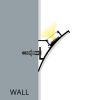 WALL ELEGANT falba glettelhető alumínium LED profil 2 méteres hosszban, festhető felülettel rejtett világításhoz