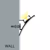 WALL ELEGANT falba glettelhető alumínium LED profil 2 méteres hosszban, festhető felülettel rejtett világításhoz
