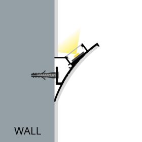 WALL ELEGANT falba glettelhető alumínium LED profil 2 méteres hosszban, festhető felülettel rejtett világításhoz