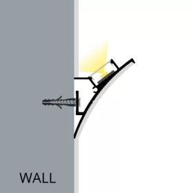 WALL ELEGANT falba glettelhető alumínium LED profil 2 méteres hosszban, festhető felülettel rejtett világításhoz