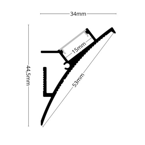 WALL ELEGANT falba glettelhető alumínium LED profil 2 méteres hosszban, festhető felülettel rejtett világításhoz