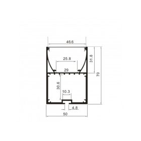   Függesztett LED lámpa alumínium profil opál fedővel 2 méter