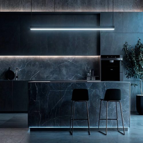 Függesztett LED lámpa alumínium profil opál fedővel 2 méter