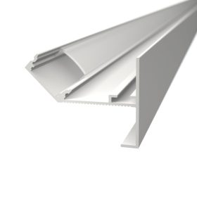 CEIL-EDGE LED profil beépítési metszet: 12,5mm gipszkartonra szerelés és glettelés