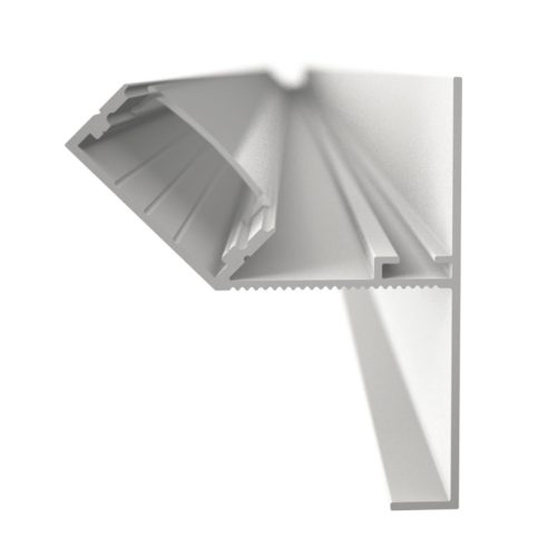 CEIL-EDGE MAXI LED profil beépítési metszet: 25mm dupla gipszkartonra szerelés és glettelés