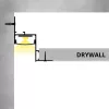 WALL-GLOW ezüst alumínium LED profil gipszkarton mennyezet rejtett világításához és lebegő hatás kialakításához