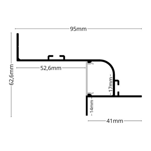 Modern nappali lebegő mennyezettel és peremvilágítással, WALL-GLOW MAXI profillal kialakítva