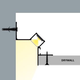 WALL GLOW 45 alumínium gipszkarton LED profil lebegő mennyezeti falsúroló világításhoz