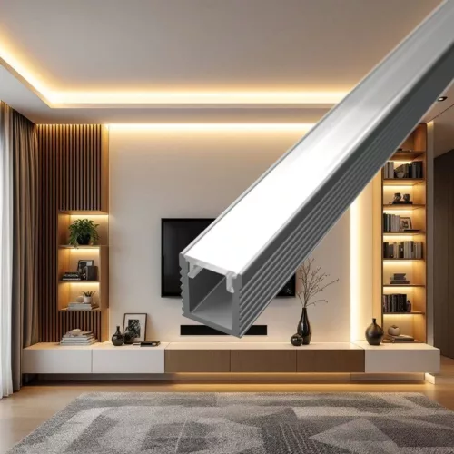 Ultravékony 2 méteres slim ezüst alumínium LED profil 5mm-es szalaghoz