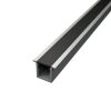 2 méteres SLIM (vékony) beépíthető alumínium LED profil bútorokba és gipszkartonba süllyesztéshez, fekete burával.